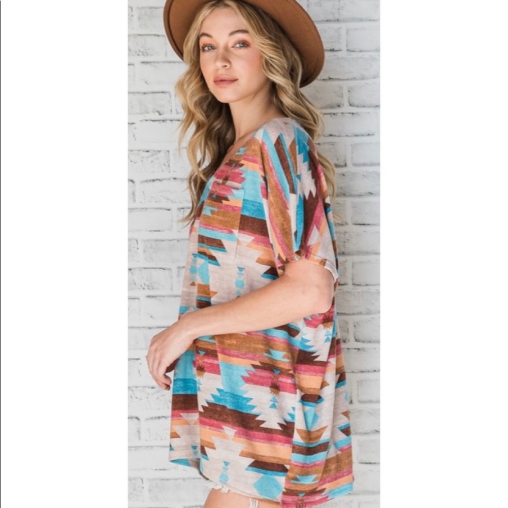 KFab Designs Multicolor Aztec Print Top - Picture 4 of 10